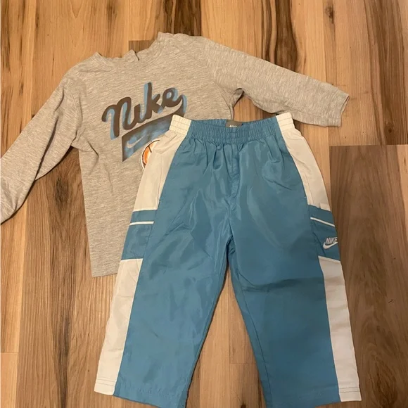 Nike Grey Top with Light Blue Athletic Shorts Set 24 months - Picture 2 of 3